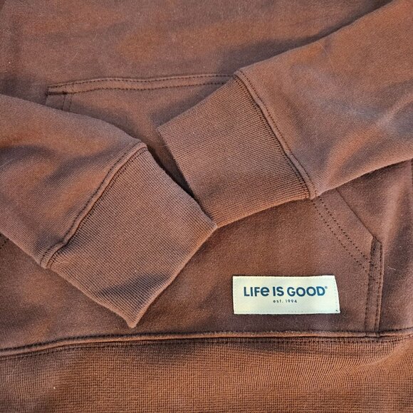 NEW!! Life Is Good Womens Simply True Hoodie Small Cotton Cranberry - Picture 4 of 9